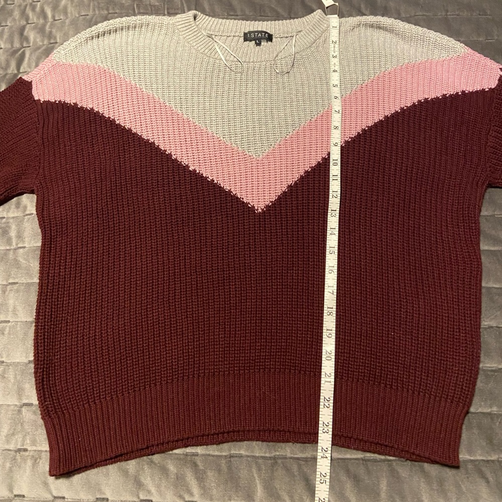 1 State Chevron Color Block Sweater Size L - image 8